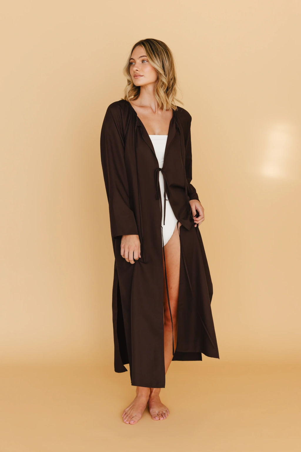 naomi tie straps midi dress Tied Sunwear Women's Naomi Front-Tie Beach Dress – Brown – L/XL