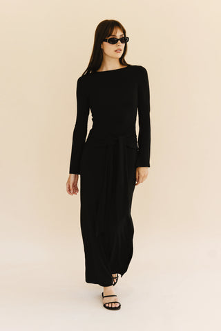 Rosie Wrap Dress in Black