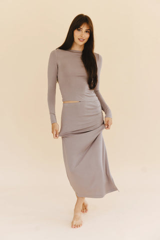Amanda Ruched Skirt in Oyster