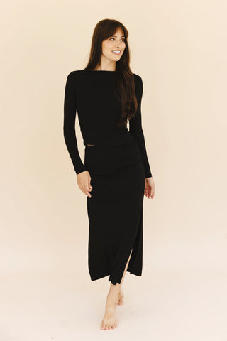 Amanda Ruched Skirt in Black