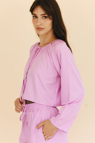 Georgie Front-Tie Top in Orchid
