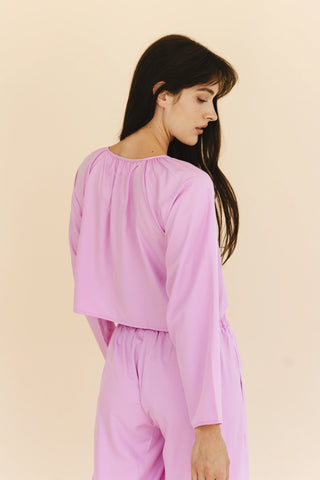 Georgie Front-Tie Top in Orchid