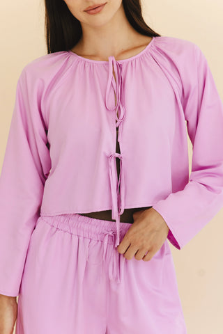 Georgie Front-Tie Top in Orchid