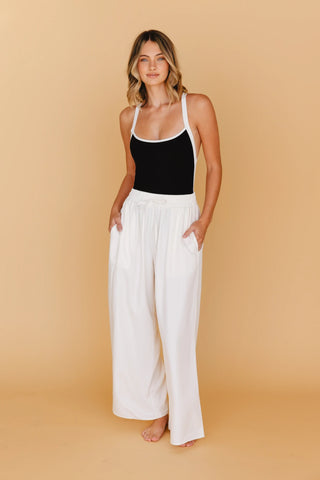 Karie Wide Leg Pants in Cream