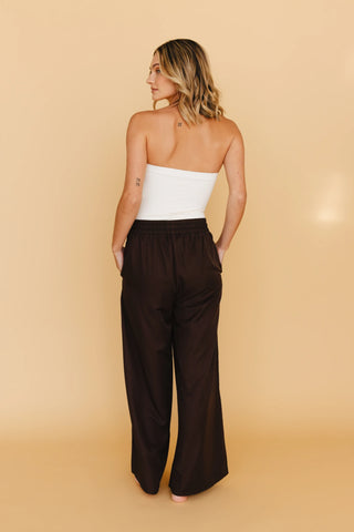 Karie Wide Leg Pants in Brown