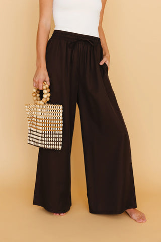 Karie Wide Leg Pants in Brown