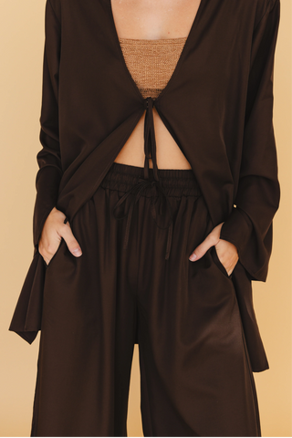 Karie Wide Leg Pants in Brown