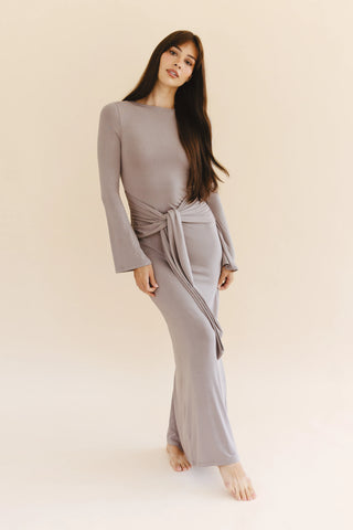 Rosie Wrap Dress in Oyster