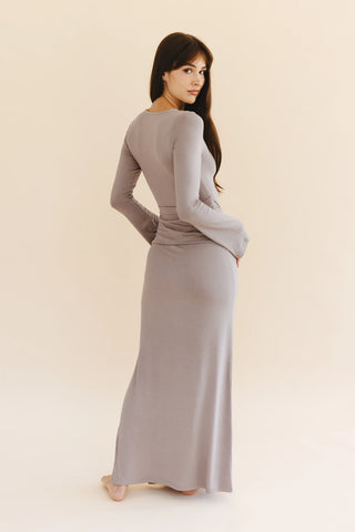 Rosie Wrap Dress in Oyster