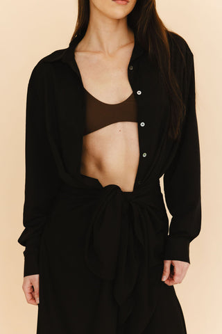 Cindy Button-Down Shirt in Black
