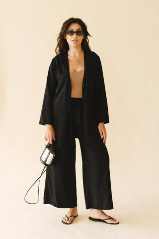 Lettie Front-Tie Top in Black