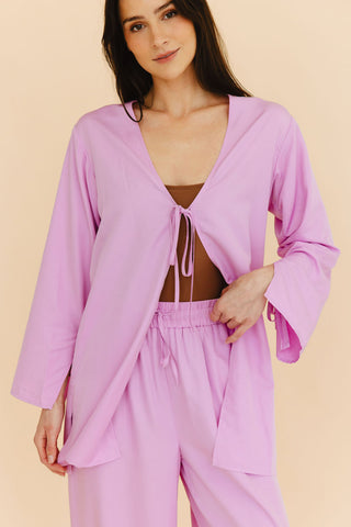 Lettie Front-Tie Top in Orchid