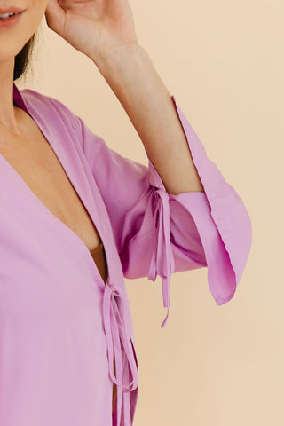 Lettie Front-Tie Top in Orchid