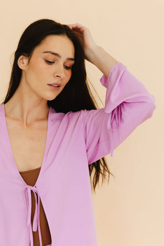 Lettie Front-Tie Top in Orchid