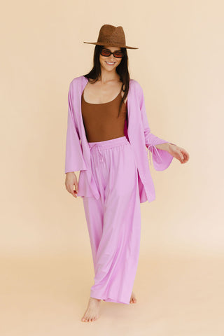 Lettie Front-Tie Top in Orchid