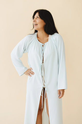 Naomi Front-Tie Dress in Blue