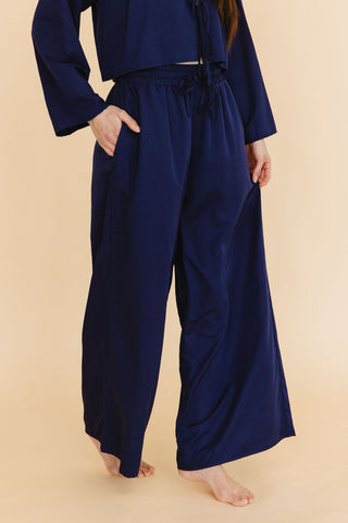 Karie Wide Leg Pants in Navy