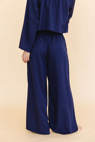 Karie Wide Leg Pants in Navy
