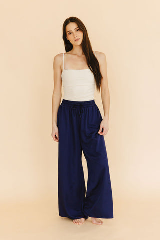 Karie Wide Leg Pants in Navy