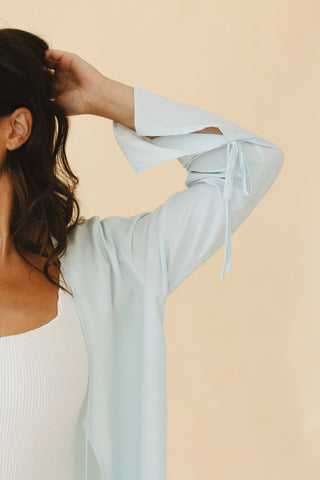 Lettie Front-Tie Top in Blue