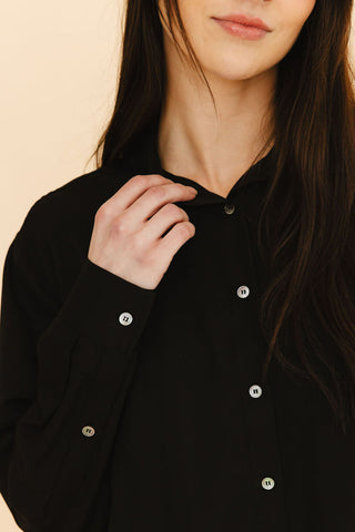 Cindy Button-Down Shirt in Black