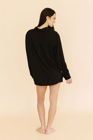 Cindy Button-Down Shirt in Black