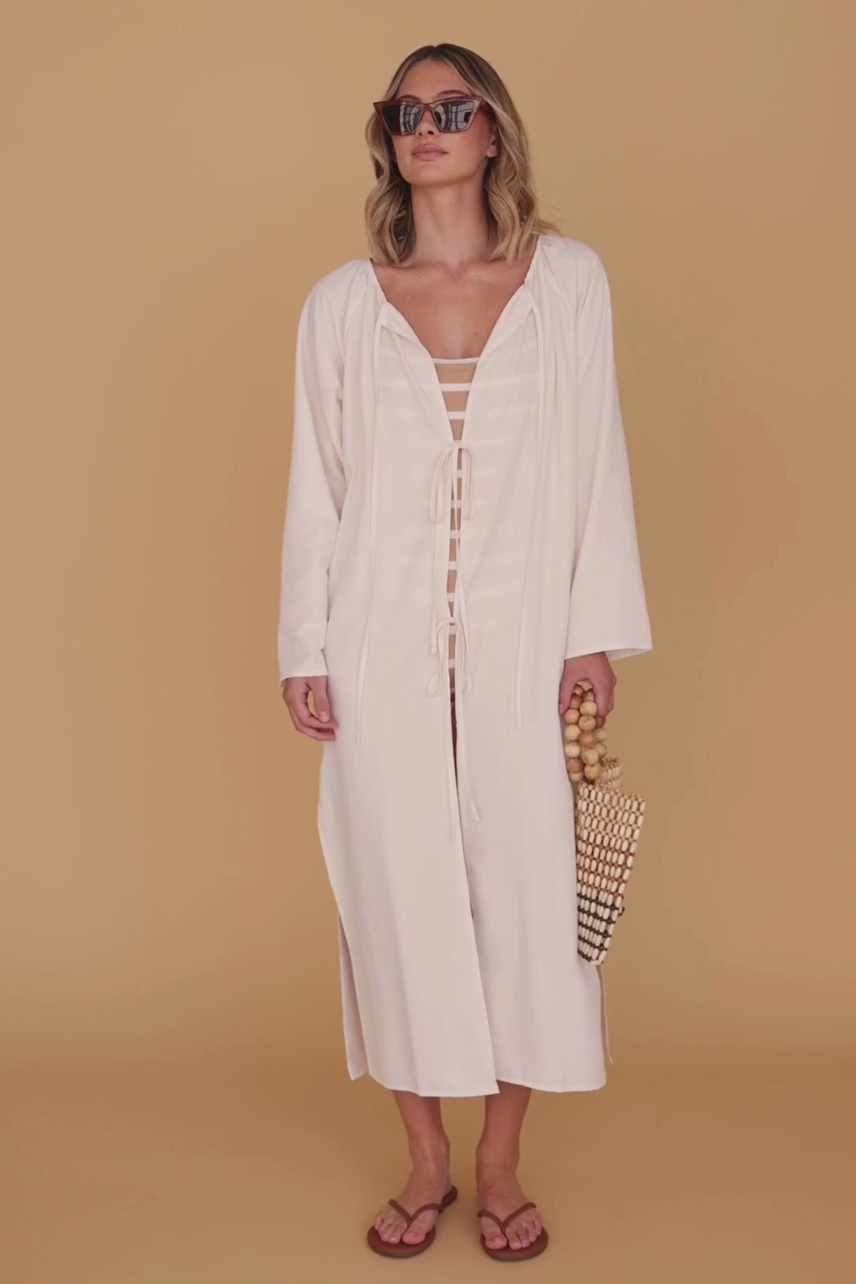 新品タグ付Combined Strap Dress / Cream MULTIPOSITION STRAP LONG LINED DRESS - Beige-pink | ZARA